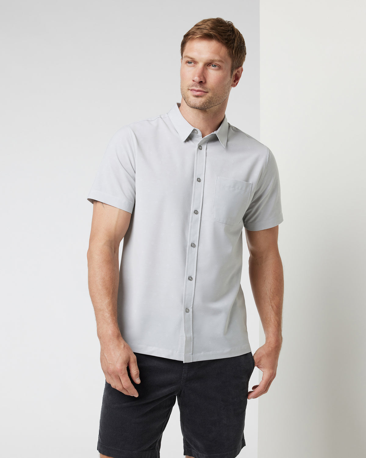 Short Sleeve Bridge Button Down Vapor Dot - Vuori