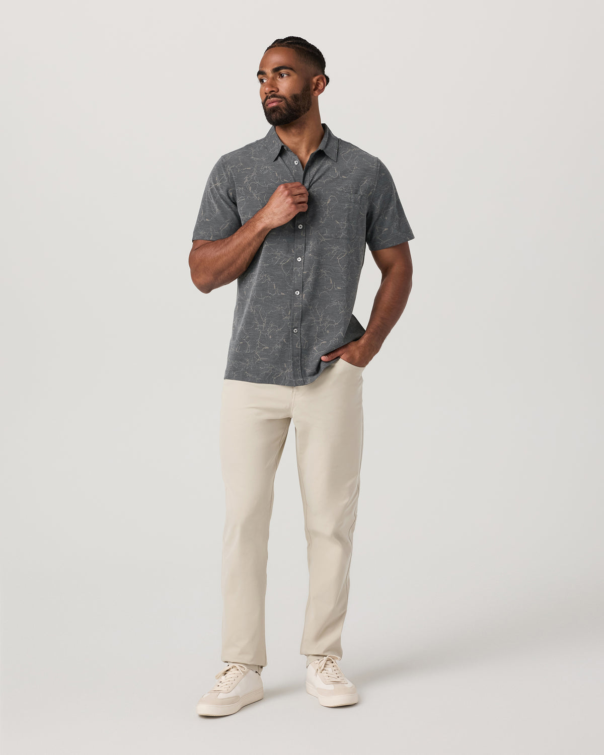 Short Sleeve Bridge Button Down Men's Root Shirt - Vuori