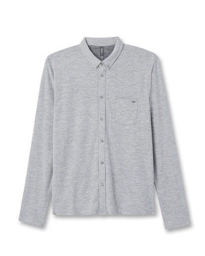 Long Sleeve Ace Button-Down Grey Button Down Shirt - Vuori