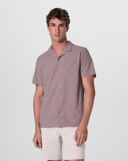 Seaport Button Down Men's Dark Umber Short Sleeve - Vuori