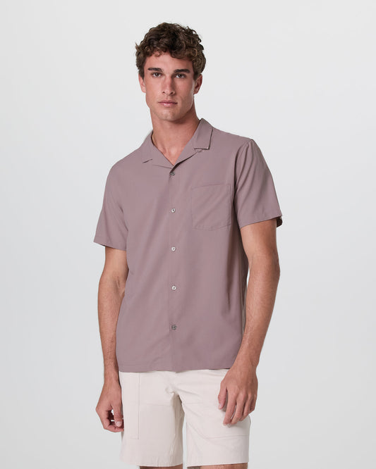 Seaport Button Down Men's Dark Umber Short Sleeve - Vuori