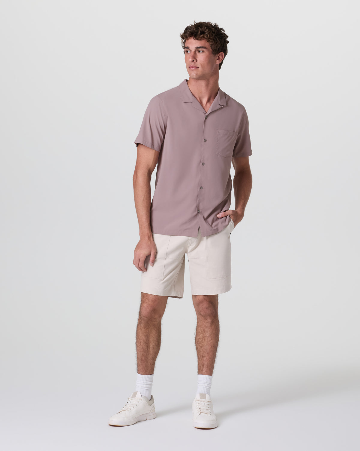 Seaport Button Down Men's Dark Umber Short Sleeve - Vuori