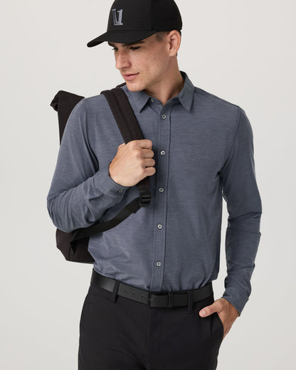 Long Sleeve Bridge Button Down Men's Moonlight Shirt - Vuori