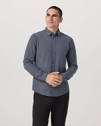 Long Sleeve Bridge Button Down Men's Moonlight Shirt - Vuori