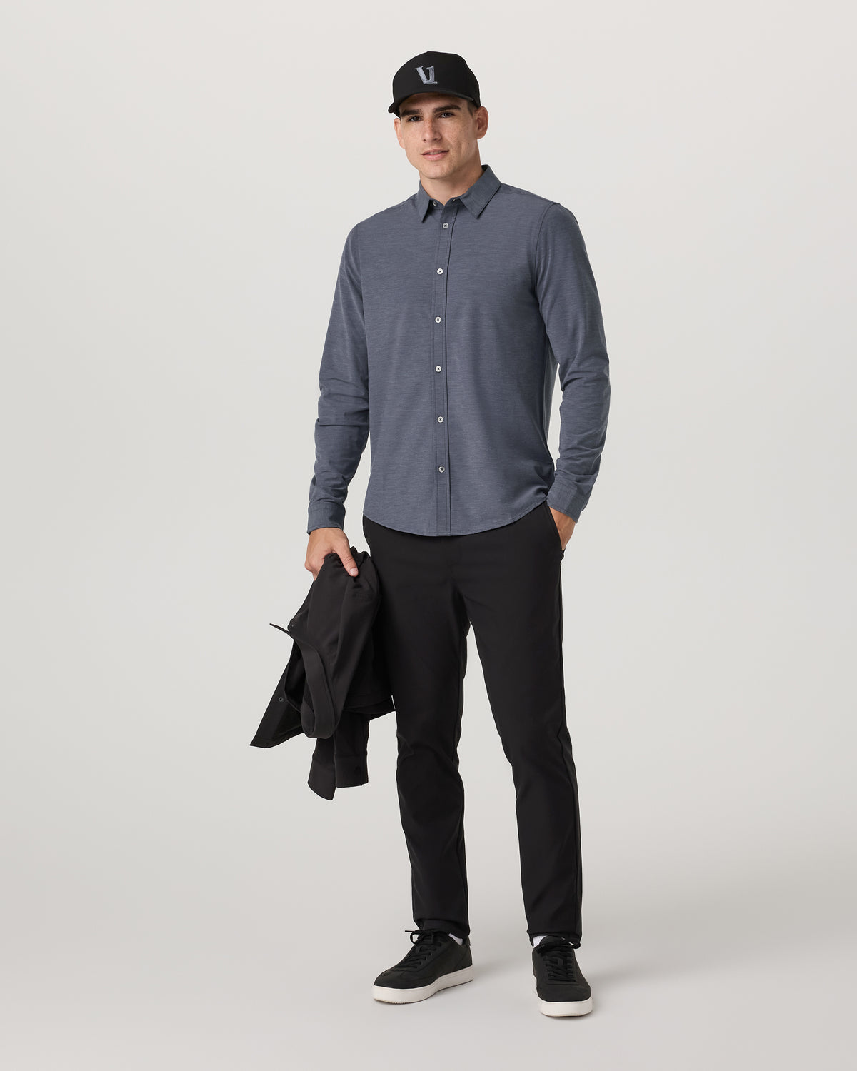 Long Sleeve Bridge Button Down Men's Moonlight Shirt - Vuori
