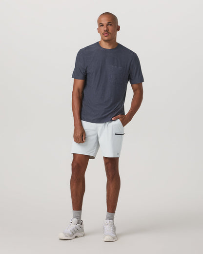 Short Sleeve Strato Pocket Tee-Relaxed Fit Dark Azure Heather - Vuori
