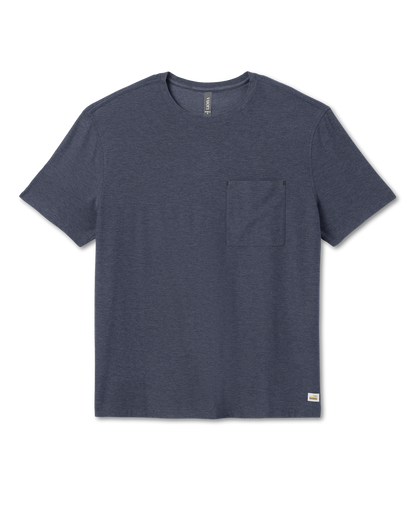 Short Sleeve Strato Pocket Tee-Relaxed Fit Dark Azure Heather - Vuori