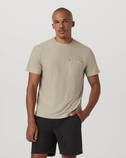 Short Sleeve Strato Pocket Tee-Relaxed Fit Truffle Heather - Vuori
