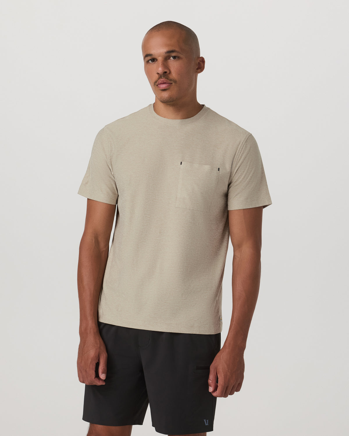 Short Sleeve Strato Pocket Tee-Relaxed Fit Truffle Heather - Vuori