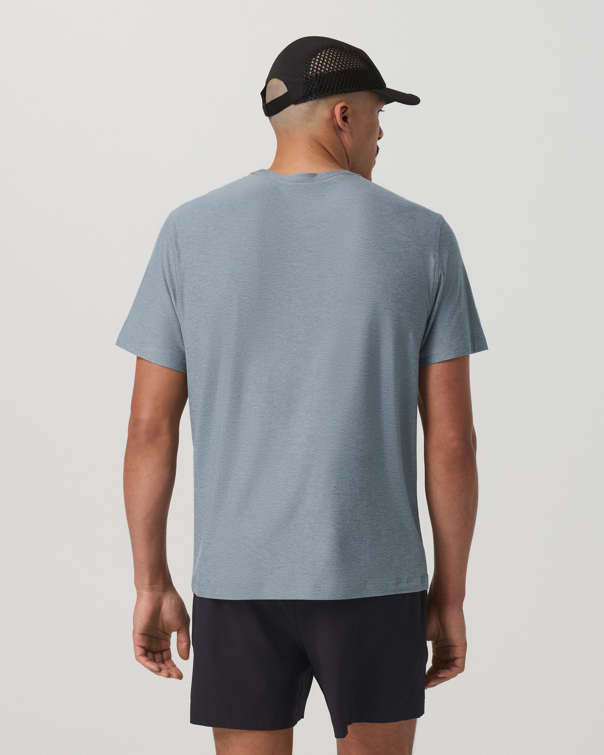 Short Sleeve Strato Pocket Tee-Relaxed Fit Dusty Blue Heather - Vuori