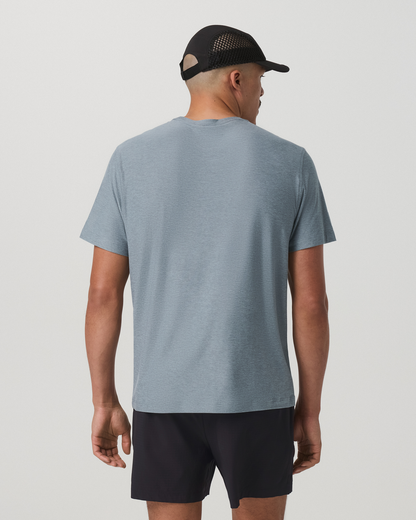 Short Sleeve Strato Pocket Tee-Relaxed Fit Dusty Blue Heather - Vuori