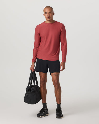 Long Sleeve Strato Tech Tee Fire Heather Workout Shirt - Vuori