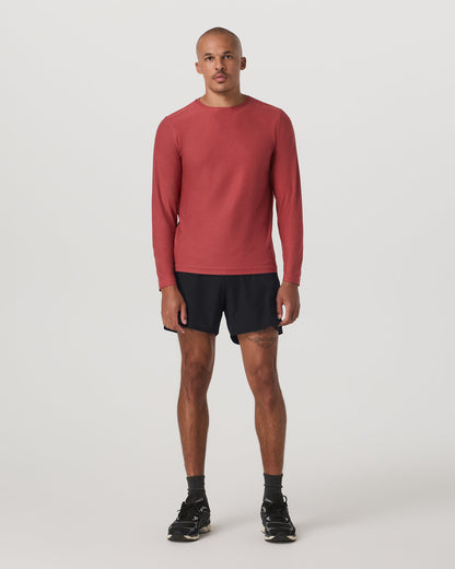 Long Sleeve Strato Tech Tee Fire Heather Workout Shirt - Vuori