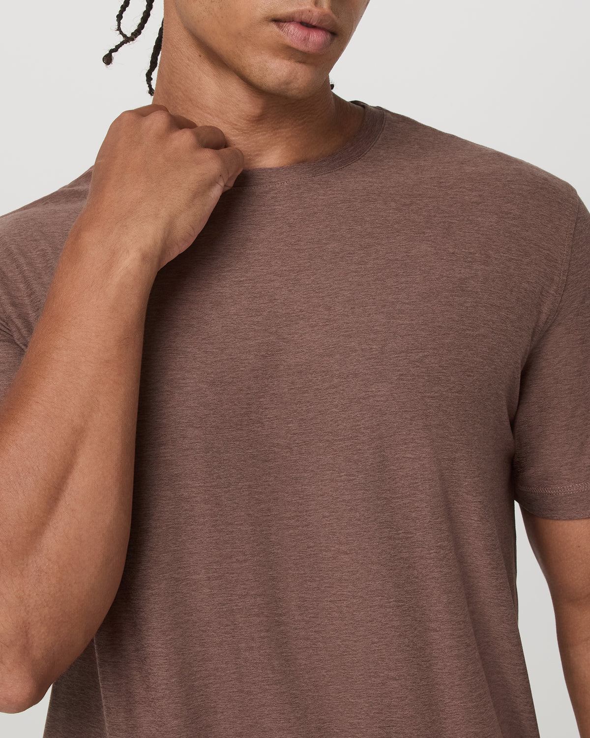 Strato Tech Tee Men's Sable Heather Performance T-Shirt - Vuori