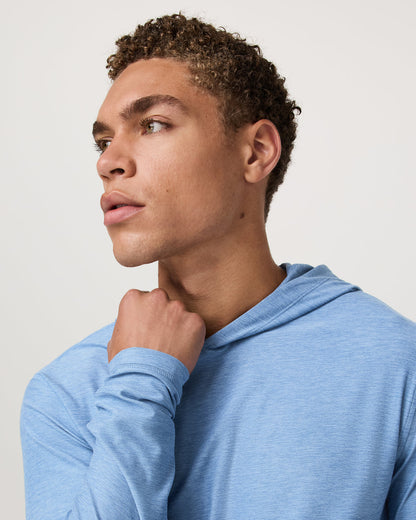 Strato Tech Hoodie Men's Isle Blue Heather Hoodie - Vuori