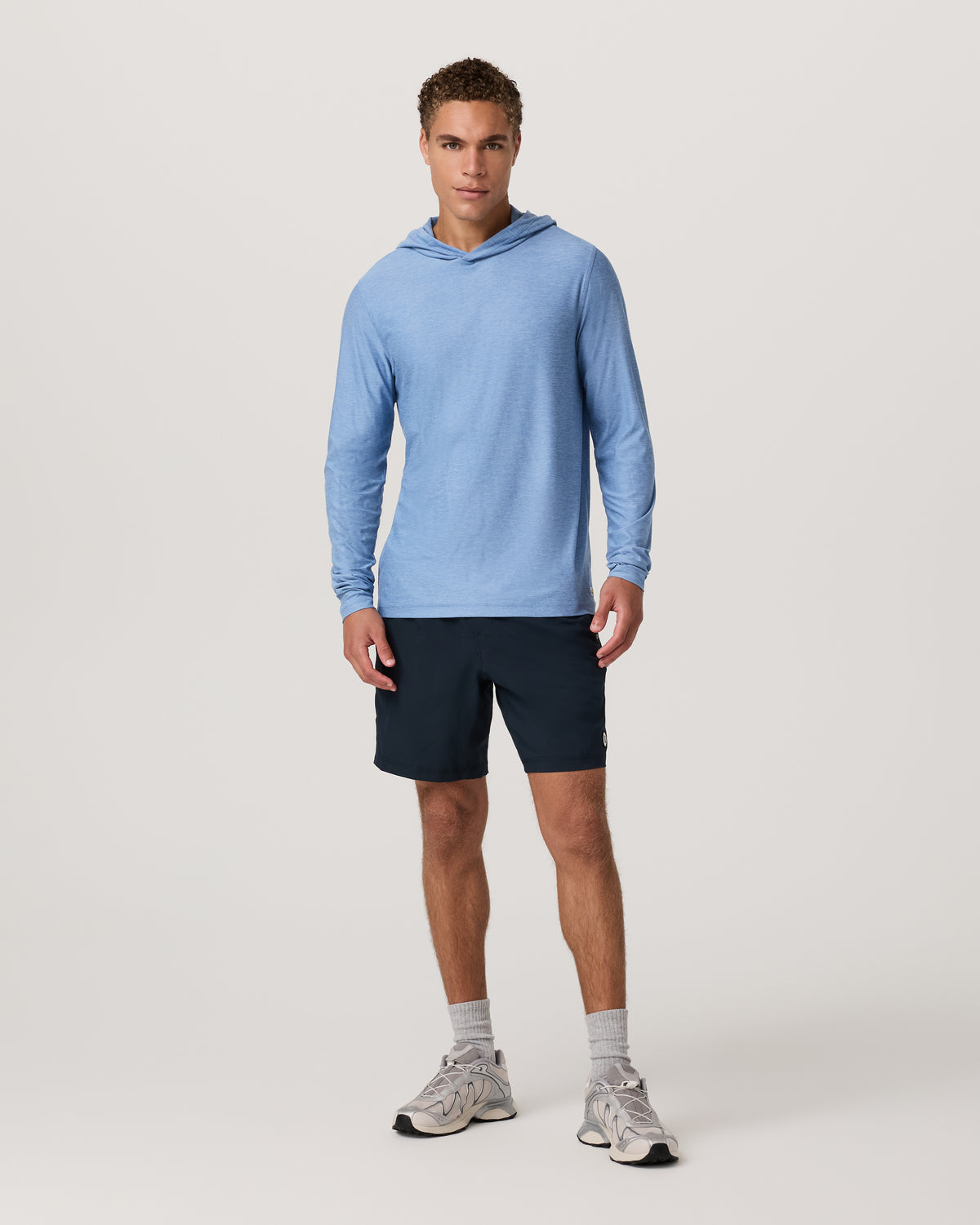 Strato Tech Hoodie Men's Isle Blue Heather Hoodie - Vuori