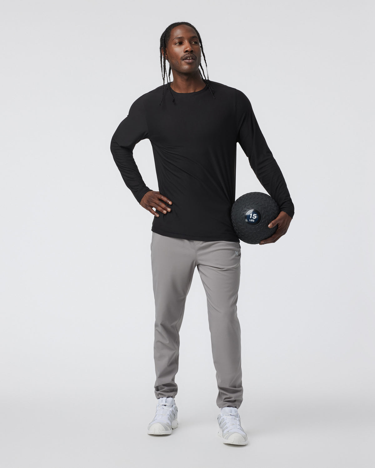 Long Sleeve Strato Tech Tee Men's Black Shirt - Vuori