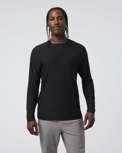 Long Sleeve Strato Tech Tee Men's Black Shirt - Vuori