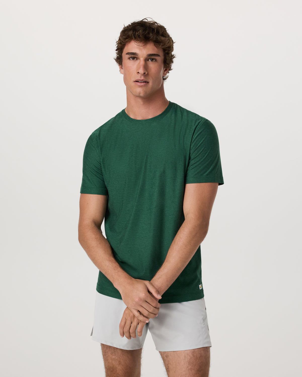 Strato Tech Tee Men's Viridian Heather Performance Shirt - Vuori