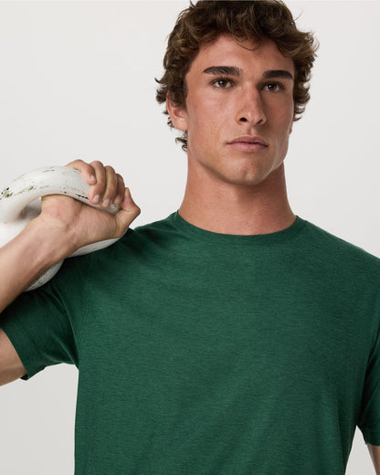 Strato Tech Tee Men's Viridian Heather Performance Shirt - Vuori