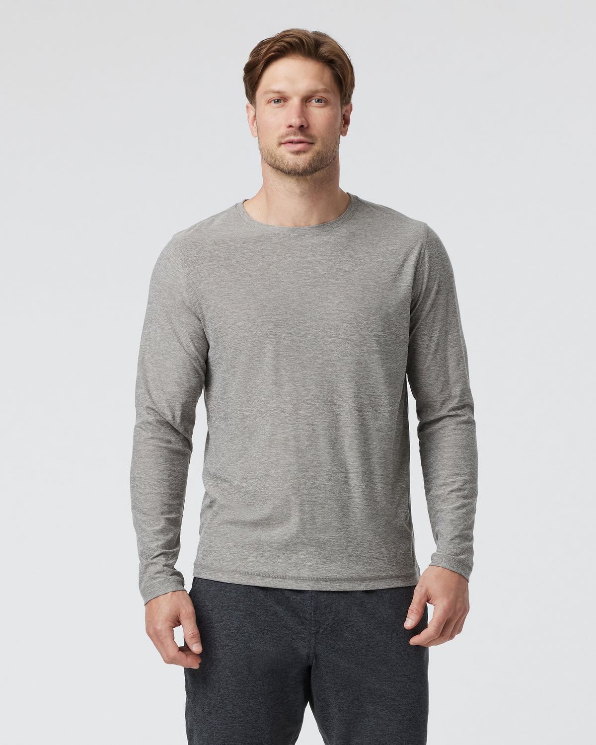 Long-Sleeve Strato Tech Tee Heather Grey Shirt - Vuori