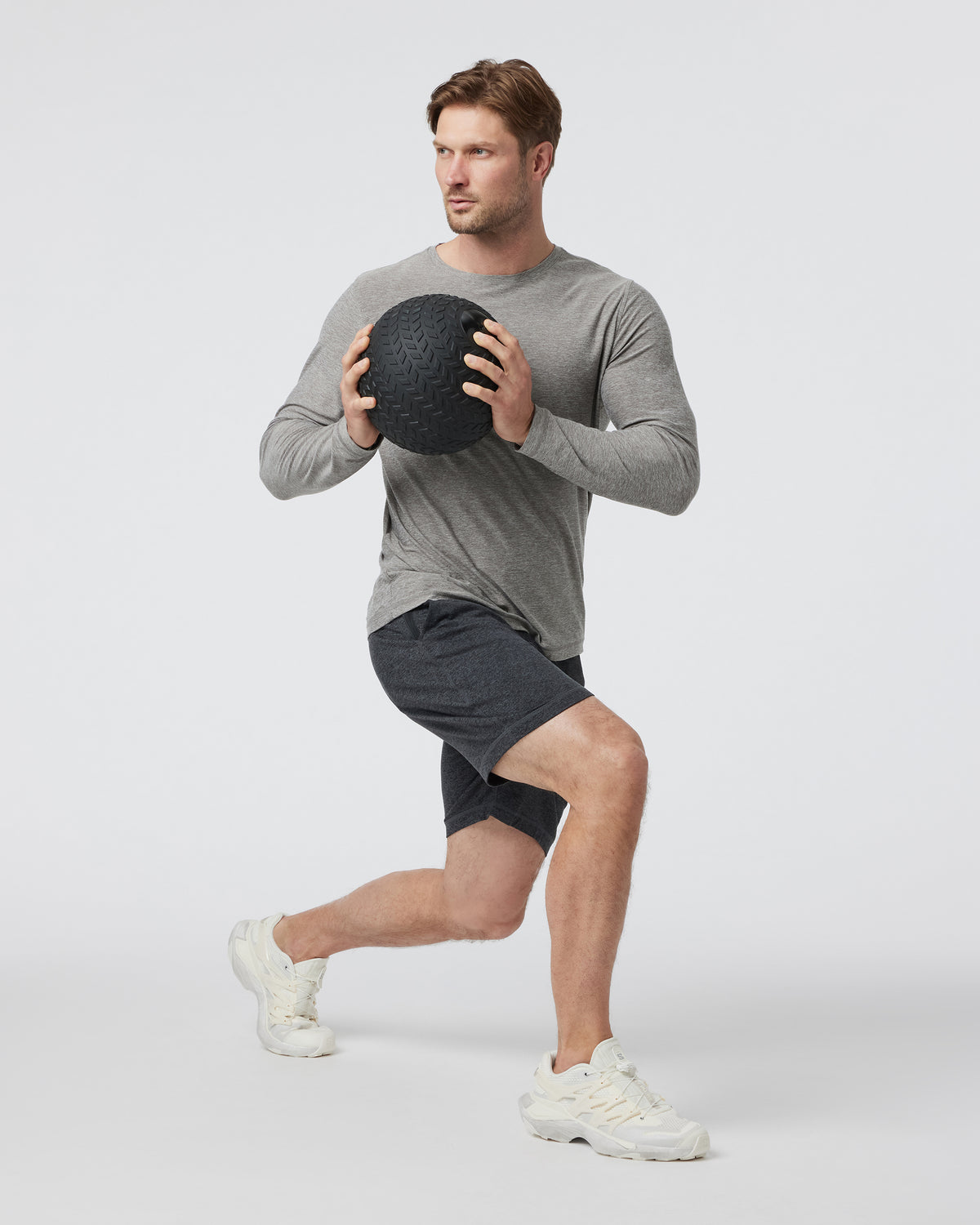 Long-Sleeve Strato Tech Tee Heather Grey Shirt - Vuori