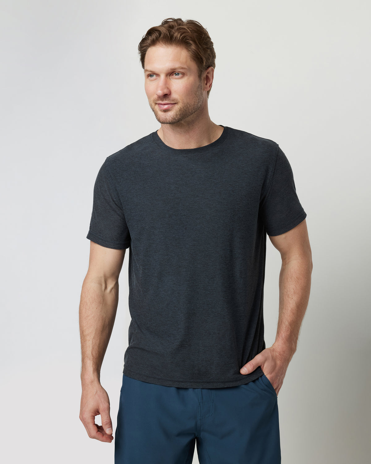Strato Tech Tee Men's Charcoal Moisture Wicking Shirt - Vuori