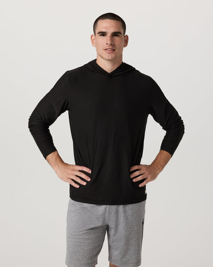 Strato Tech Hoodie Men's Black Long Sleeve Hoodie - Vuori