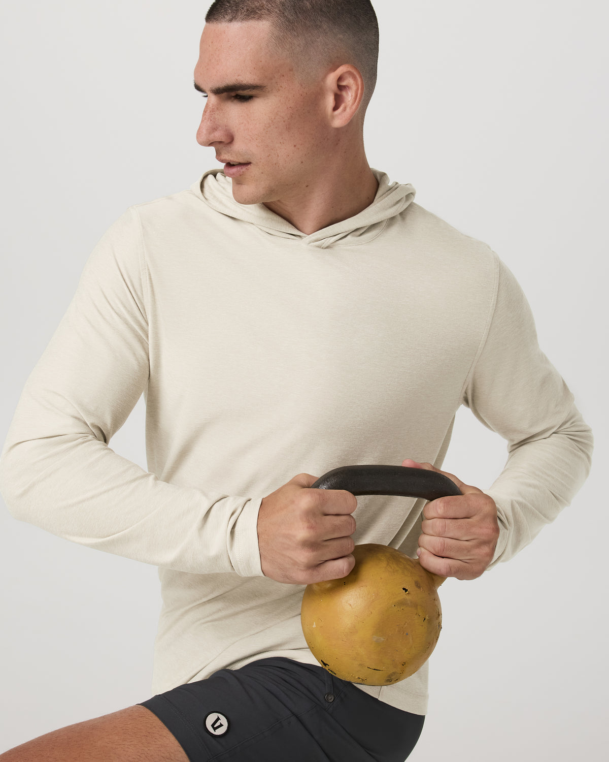 Strato Tech Hoodie Men's Mushroom Heather Hoodie - Vuori