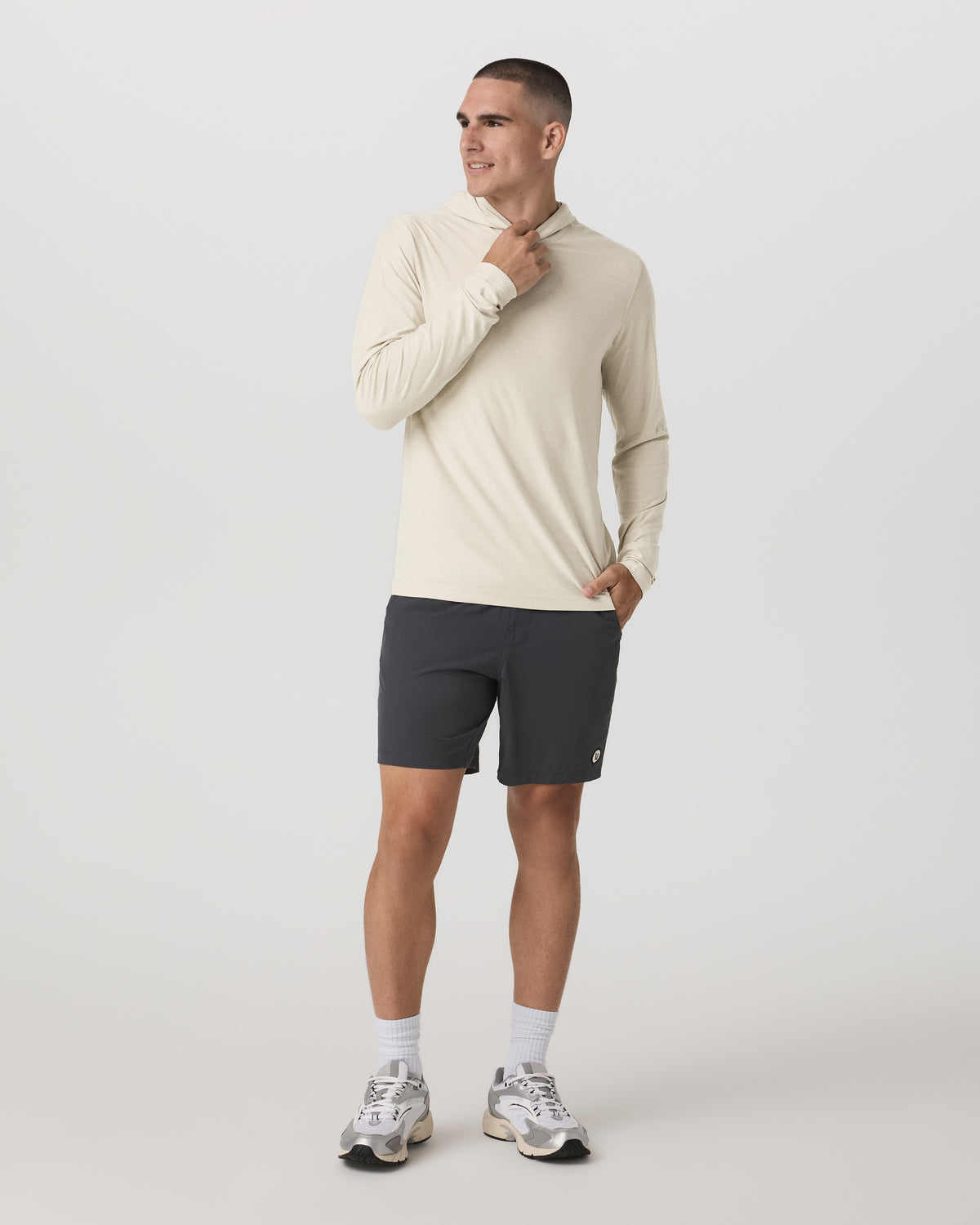 Strato Tech Hoodie Men's Mushroom Heather Hoodie - Vuori