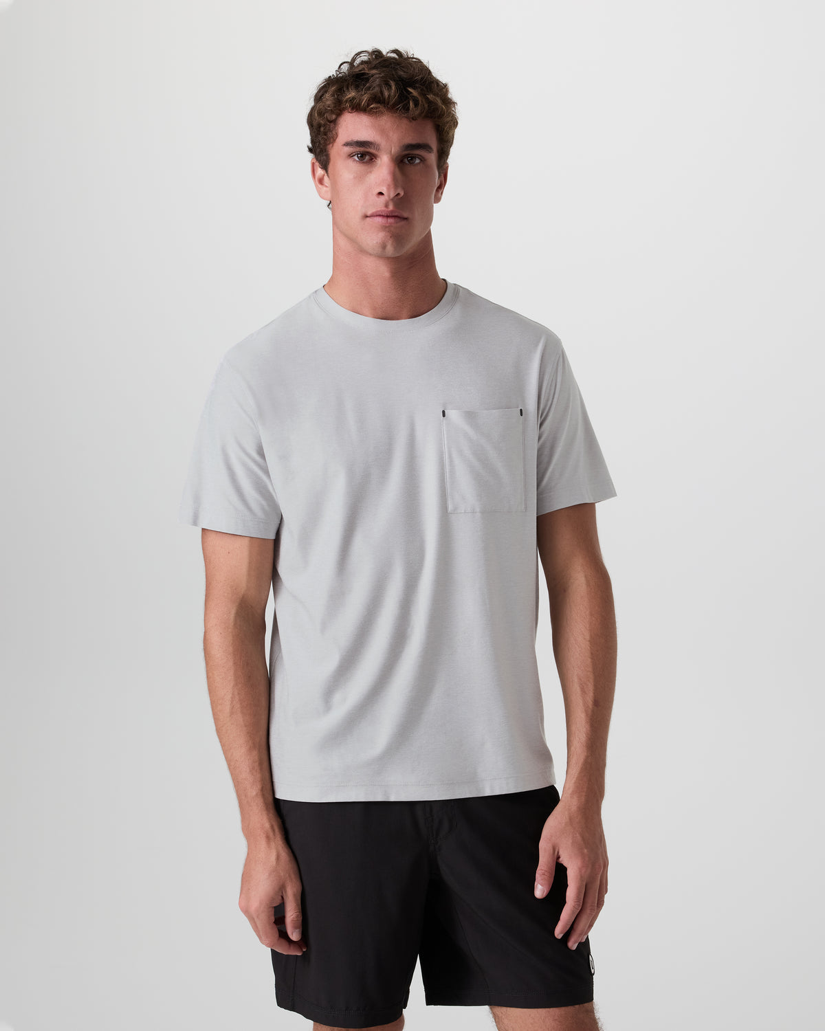 Short Sleeve Strato Pocket Tee - Relaxed Fit Platinum Heather - Vuori