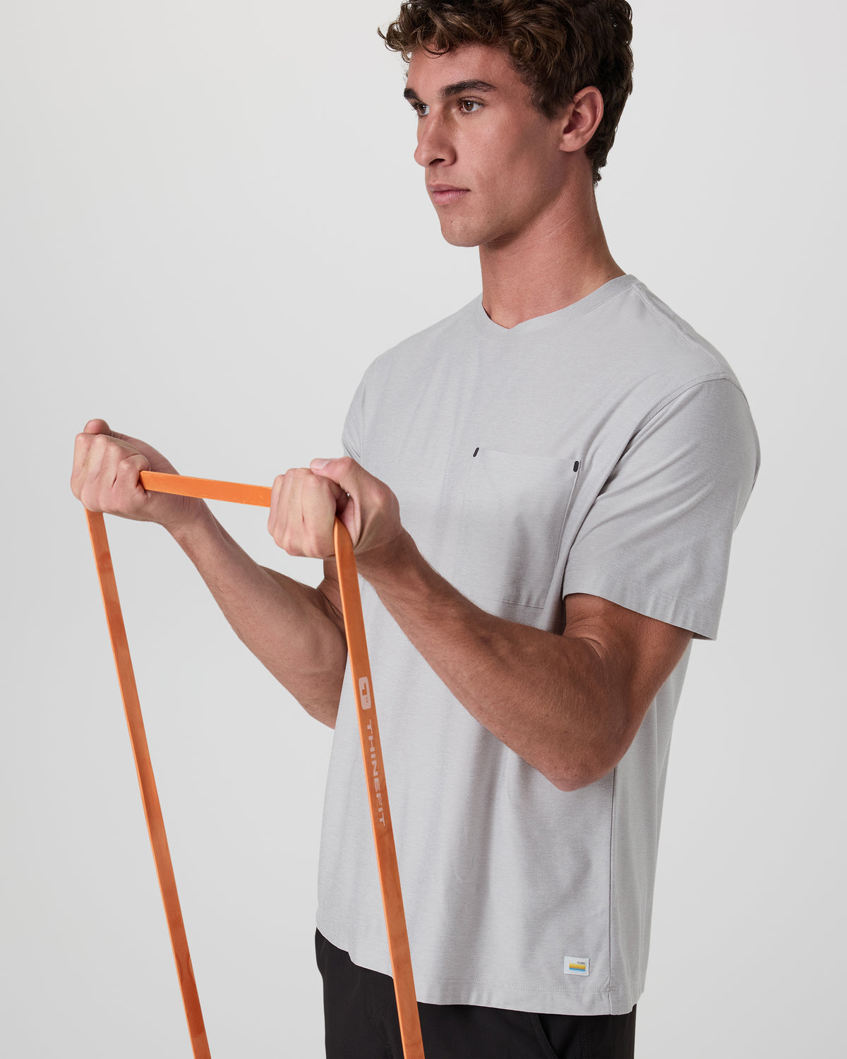 Short Sleeve Strato Pocket Tee - Relaxed Fit Platinum Heather - Vuori