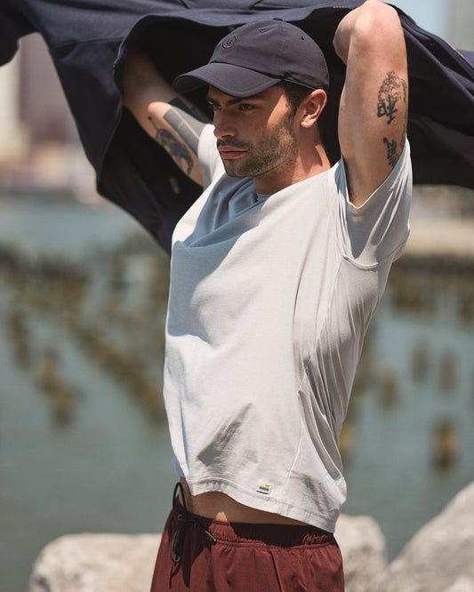 Strato Tech Tee Platinum White Tech Workout Shirt - Vuori