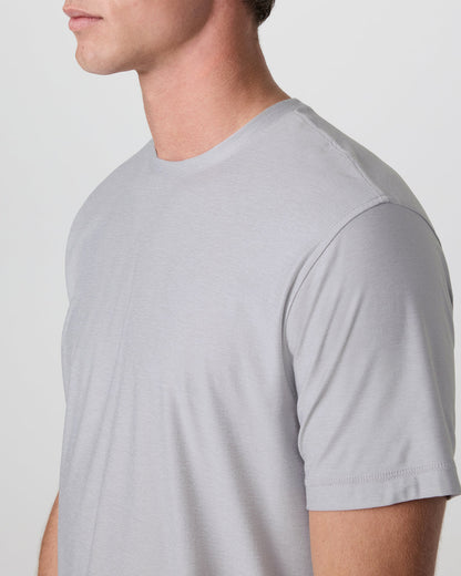 Strato Tech Tee Platinum White Tech Workout Shirt - Vuori