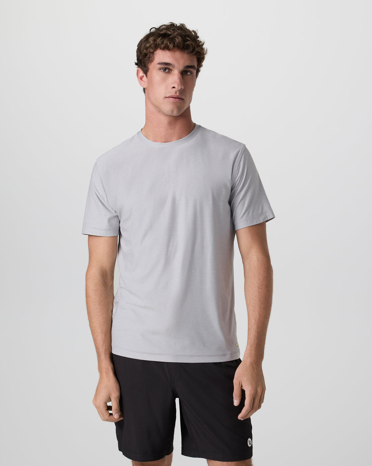 Strato Tech Tee Platinum White Tech Workout Shirt - Vuori