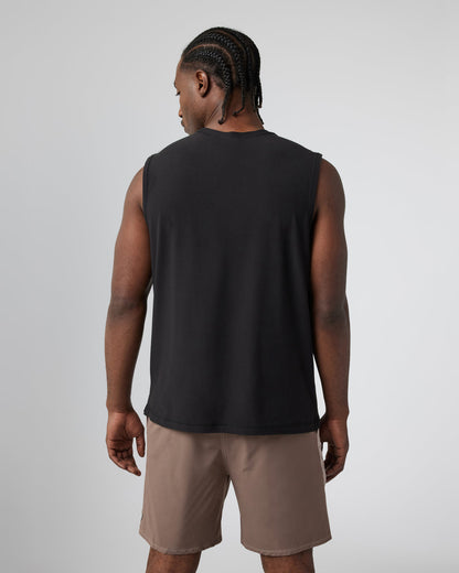 Strato Muscle Tee Men's Black Muscle Shirt - Vuori