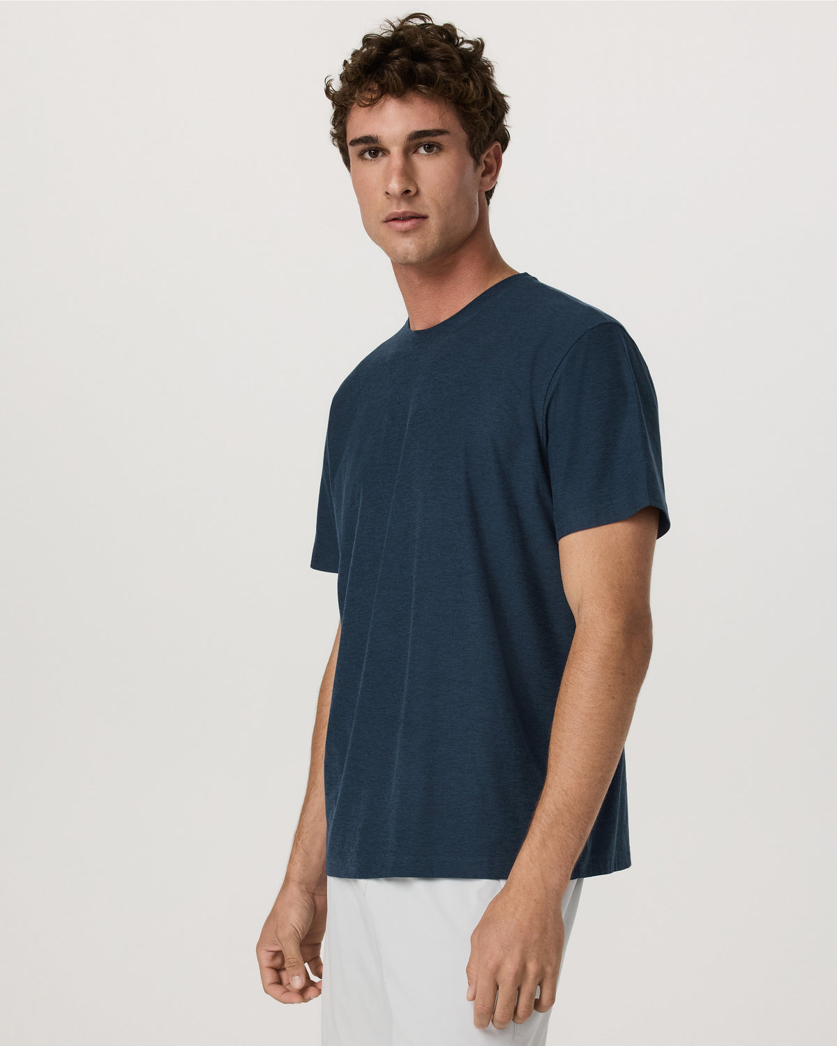 Men's Short Sleeve Strato Tee - Relaxed Fit Navy Heather - Vuori
