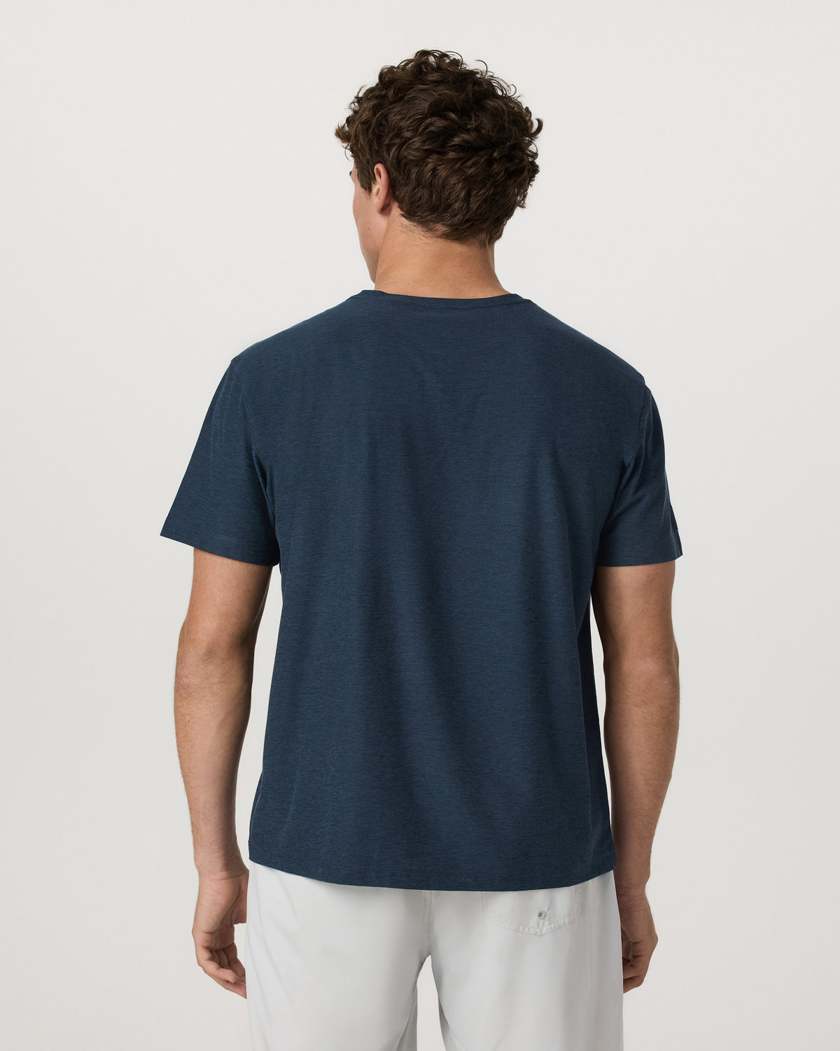Men's Short Sleeve Strato Tee - Relaxed Fit Navy Heather - Vuori