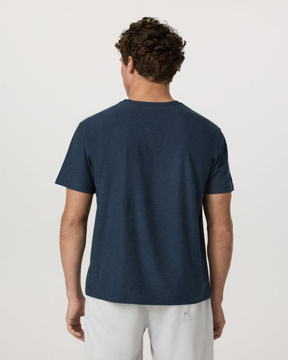 Men's Short Sleeve Strato Tee - Relaxed Fit Navy Heather - Vuori