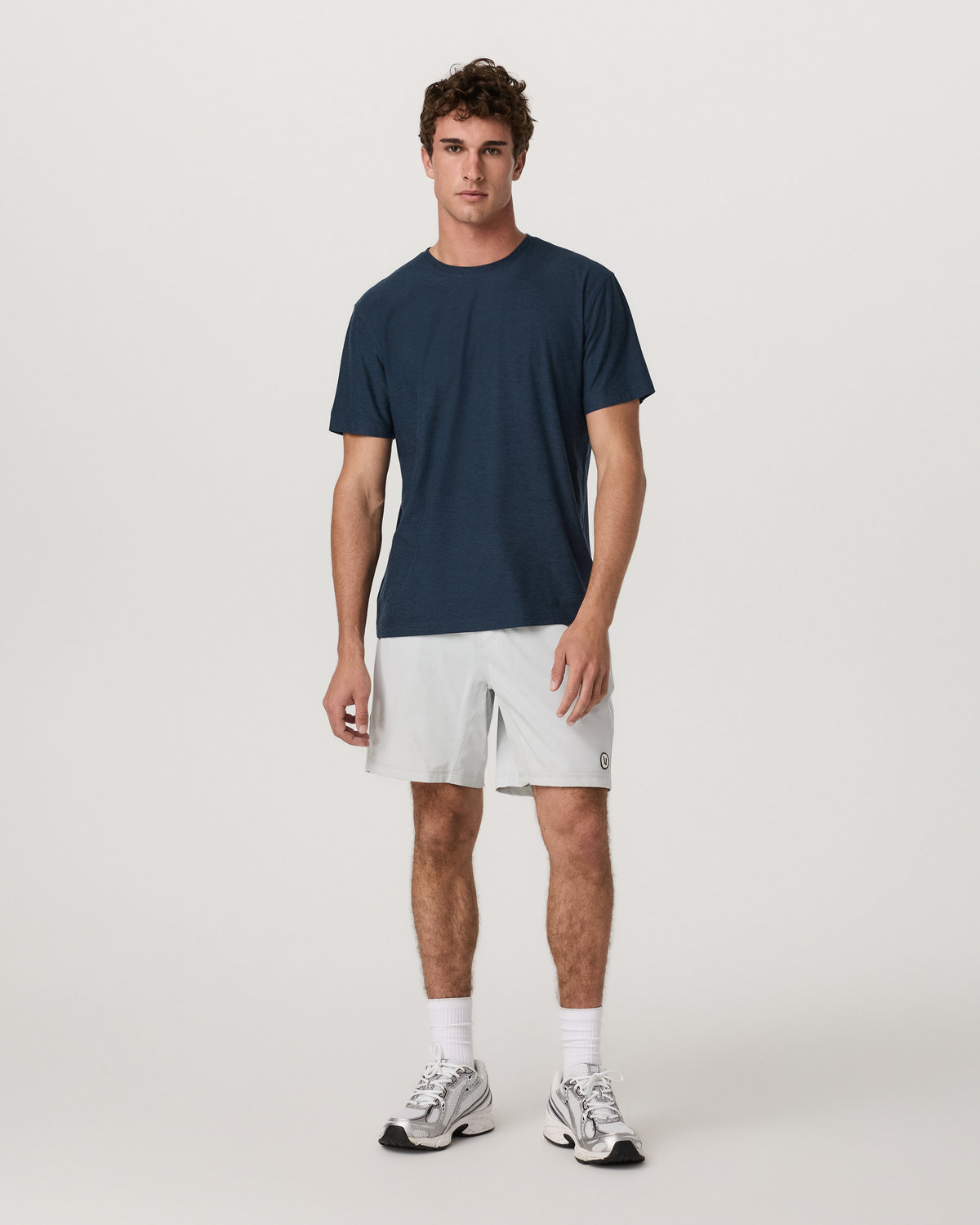 Men's Short Sleeve Strato Tee - Relaxed Fit Navy Heather - Vuori
