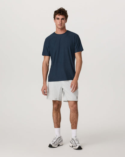 Men's Short Sleeve Strato Tee - Relaxed Fit Navy Heather - Vuori