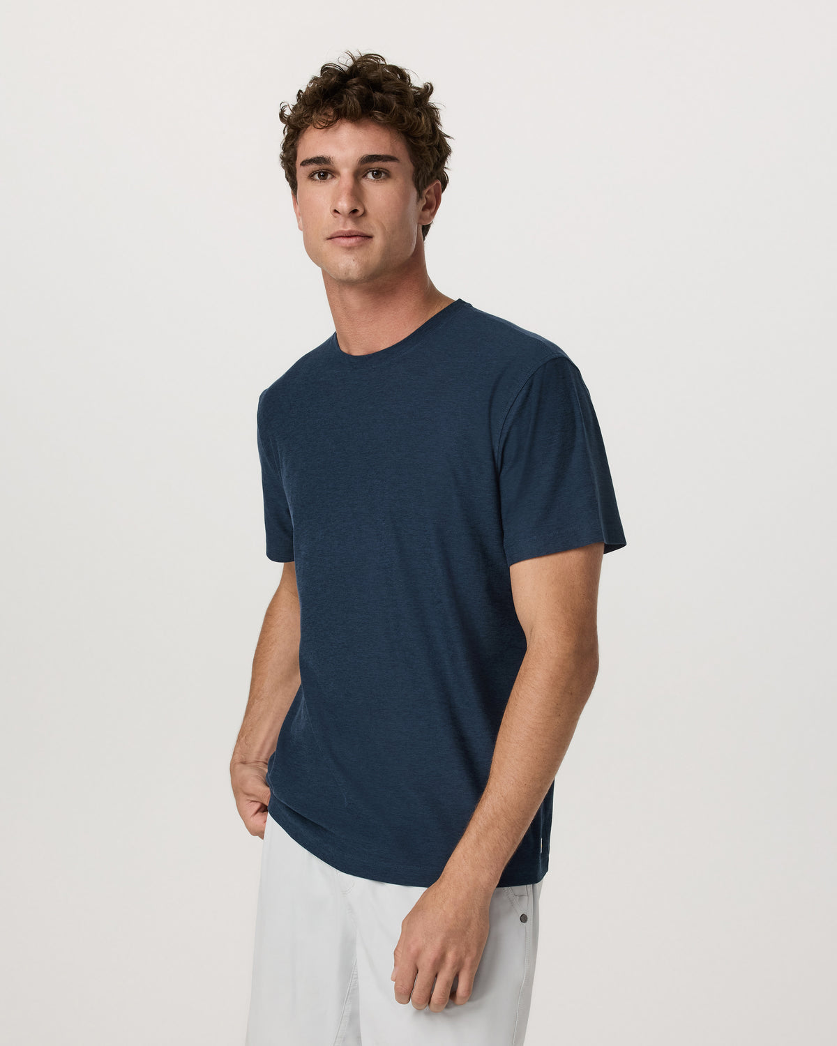 Men's Short Sleeve Strato Tee - Relaxed Fit Navy Heather - Vuori