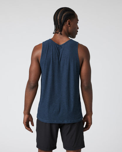 Strato Tech Tank Men's Navy Heather Tank Top - Vuori