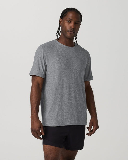 Short Sleeve Strato Tech Tee - Relaxed Fit Heather Grey - Vuori