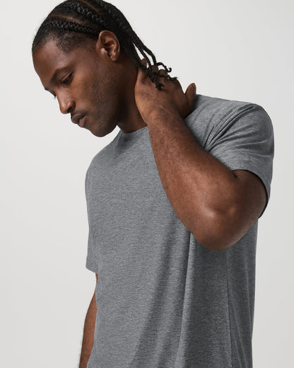Short Sleeve Strato Tech Tee - Relaxed Fit Heather Grey - Vuori