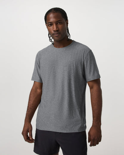 Short Sleeve Strato Tech Tee - Relaxed Fit Heather Grey - Vuori