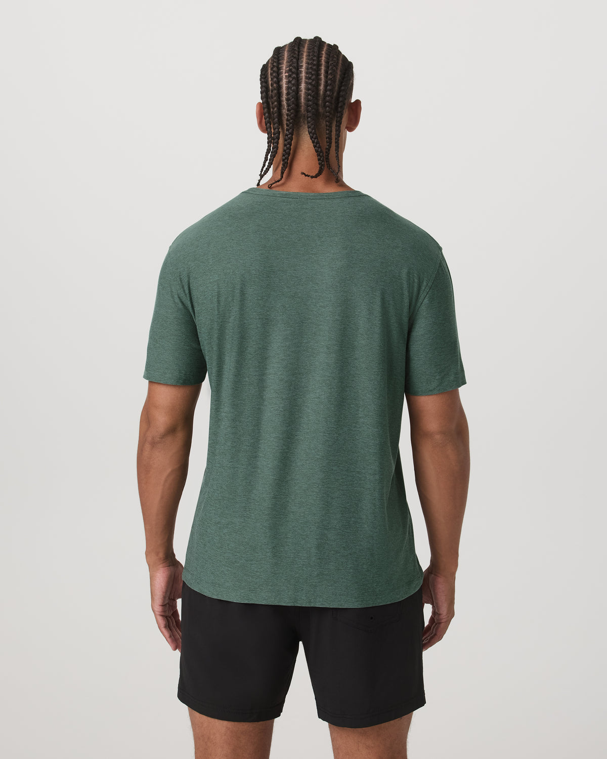 Short Sleeve Strato Tech Tee-Relaxed Fit Agate Green Heather - Vuori