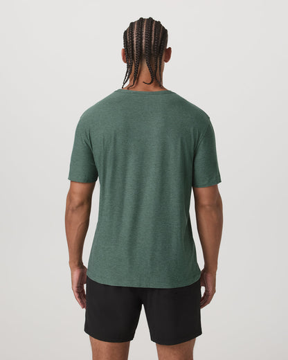 Short Sleeve Strato Tech Tee-Relaxed Fit Agate Green Heather - Vuori