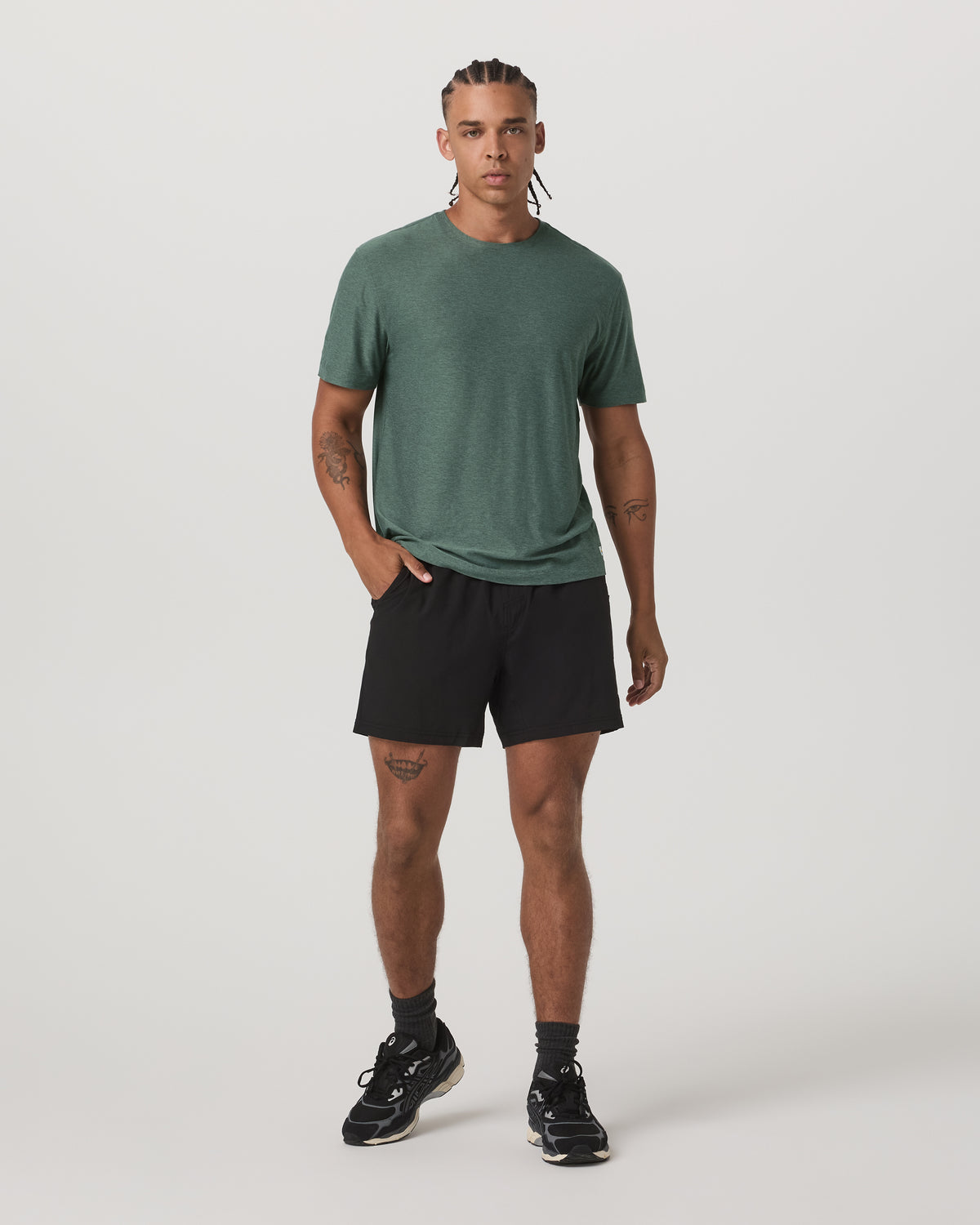 Short Sleeve Strato Tech Tee-Relaxed Fit Agate Green Heather - Vuori