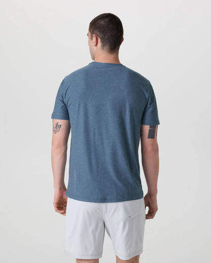 Strato Tech Tee Men's Pool Blue Workout Shirt - Vuori